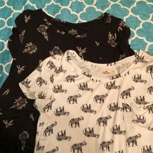 white & black hollister tees; 2 for 15 or 1 for 9
